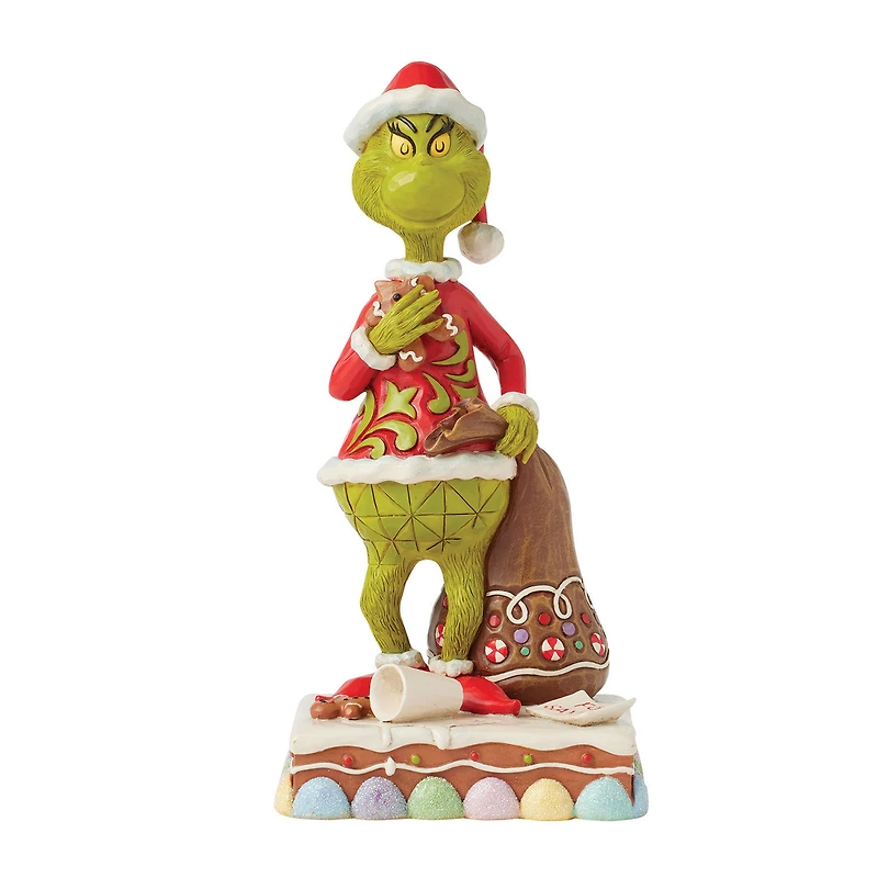 Jim Shore Grinch With Presents Eating Gingerbread Figurine, 8" for only USD 69.99 | Hallmark
