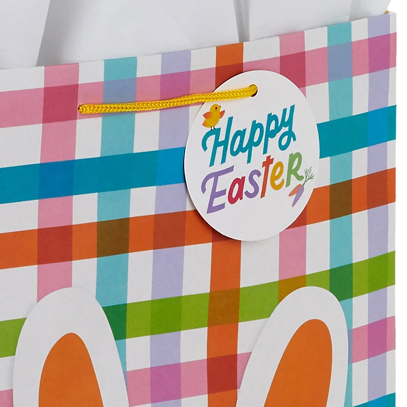 17" Bunny on Plaid Extra-Large Easter Gift Bag With Tissue Paper for only USD 9.99 | Hallmark
