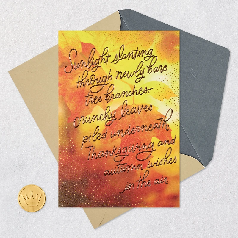 Slanting Sunlight and Crunchy Leaves Thanksgiving Card for only USD 4.59 | Hallmark