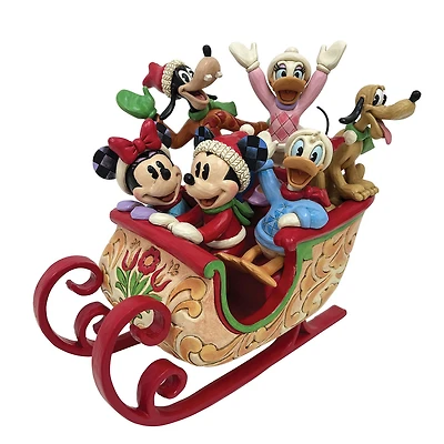 Jim Shore Mickey Mouse and Friends Sleigh Ride Figurine, 8" for only USD 149.99 | Hallmark