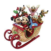 Jim Shore Mickey Mouse and Friends Sleigh Ride Figurine, 8" for only USD 149.99 | Hallmark