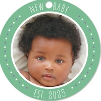 New Baby Round Metal Personalized Ornament, Custom Photo and Text for only USD 17.99 | Hallmark