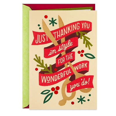 Thanking You in Style Christmas Card for Hairstylist for only USD 2.99 | Hallmark