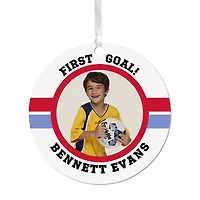 Soccer Round Metal Personalized Ornament