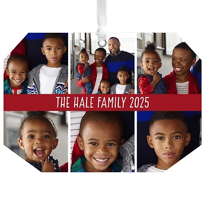 Six-Photo Metal Personalized Ornament, Custom Photo and Text for only USD 17.99 | Hallmark
