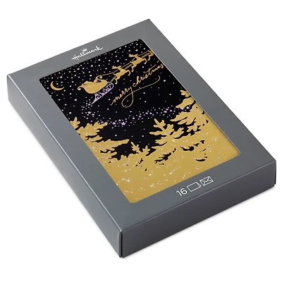 Gold Sleigh in Dark Sky Boxed Christmas Cards, Pack of 16 for only USD 20.49 | Hallmark