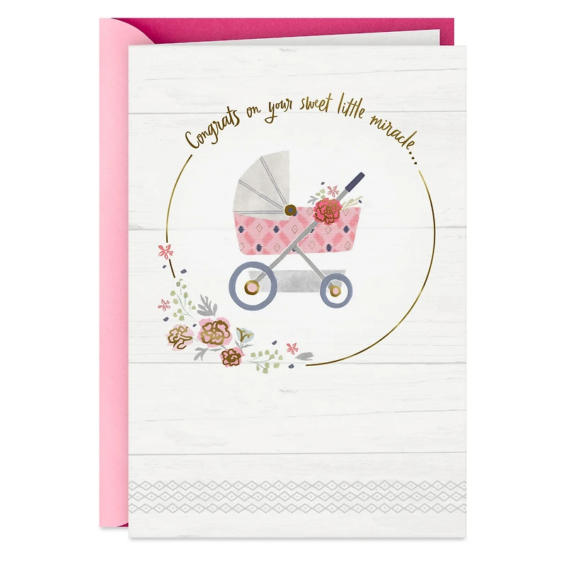 Sweet Little Miracle, Big Love New Baby Girl Card for only USD 2.99 | Hallmark
