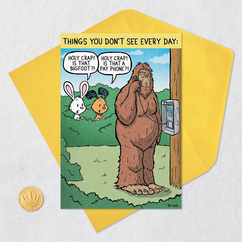 Bigfoot Pay Phone Funny Birthday Card for only USD 3.99 | Hallmark