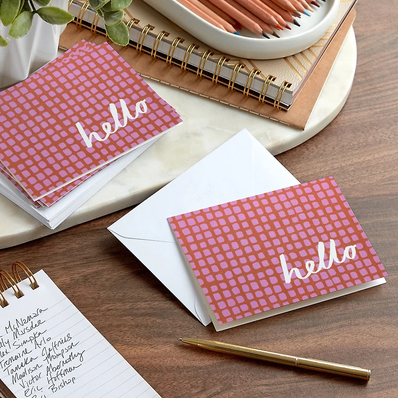 Rose Grid Blank Hello Notes, Pack of 10 for only USD 10.49 | Hallmark