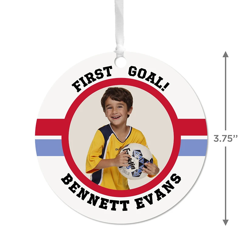 Soccer Round Metal Personalized Ornament