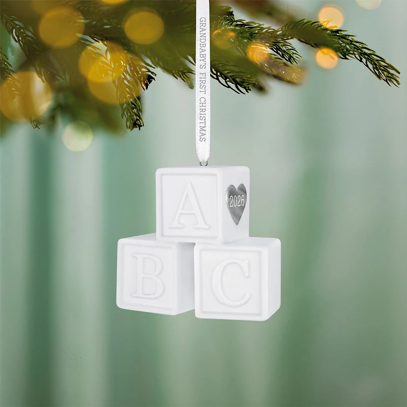 Grandbaby's First Christmas Blocks 2026 Porcelain Ornament for only USD 30.99 | Hallmark