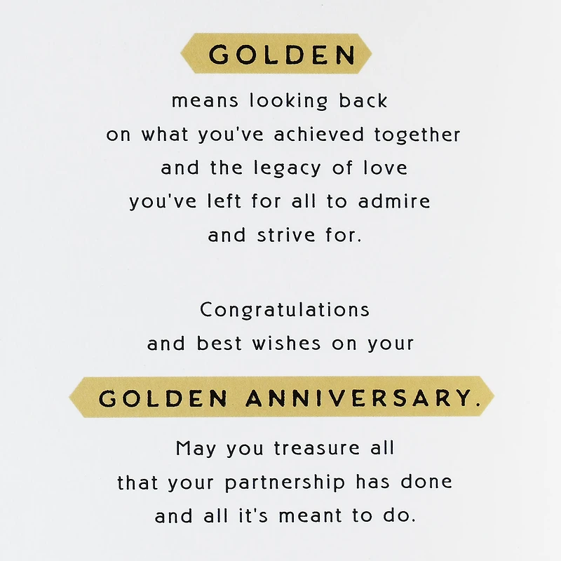 Golden Means 50th Anniversary Card for only USD 5.59 | Hallmark