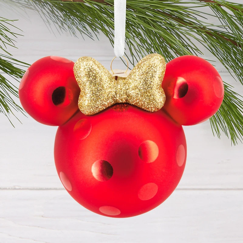 Disney Minnie Mouse Ears Icon Glass Hallmark Ornament for only USD 14.99 | Hallmark
