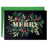 Merry and Bold Greenery Boxed Christmas Cards, Pack of 16 for only USD 12.49 | Hallmark