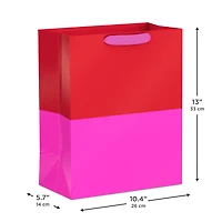 13" Red and Hot Pink Color Block Large Gift Bag for only USD 4.99 | Hallmark
