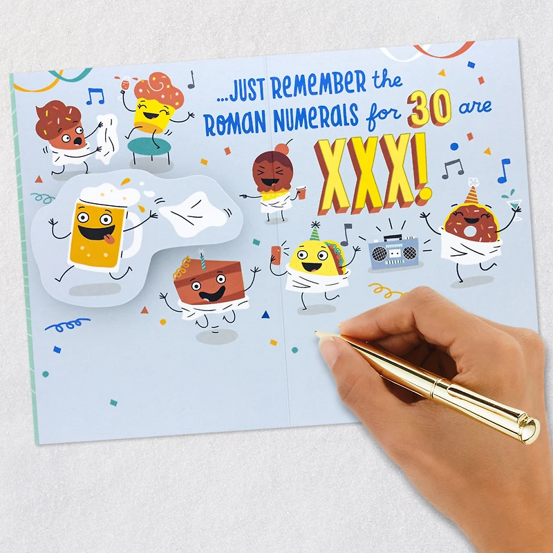 In Roman Numerals, It’s XXX 30th Pop-Up Birthday Card for only USD 4.59 | Hallmark