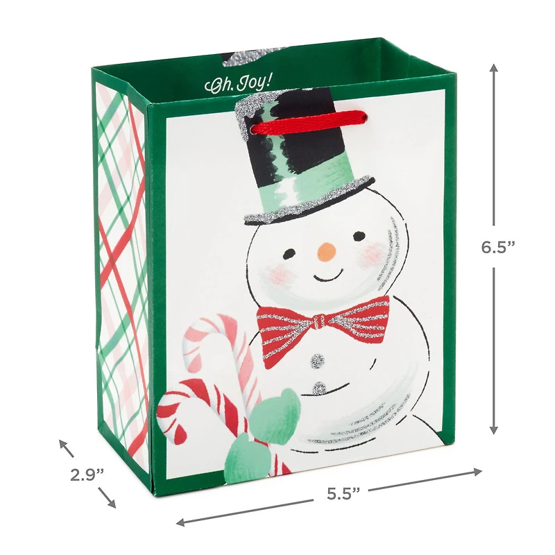 6.5" Smiling Snowman on White Small Holiday Gift Bag for only USD 2.49 | Hallmark