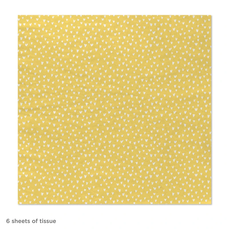 White Hearts on Yellow Tissue Paper, 6 Sheets for only USD 1.99 | Hallmark
