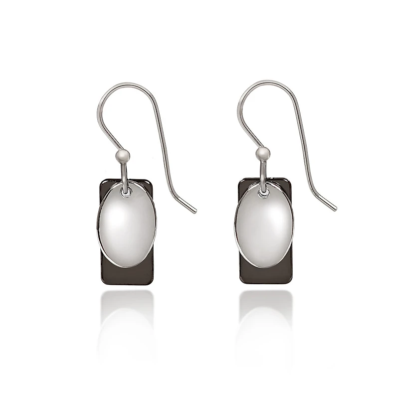 Silver Forest Rectangle and Oval Layered Silver-Tone Drop Earrings for only USD 14.00 | Hallmark