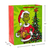 13" Dr. Seuss's How the Grinch Stole Christmas!™ Grinch With Present Large Christmas Gift Bag for only USD 4.49 | Hallmark