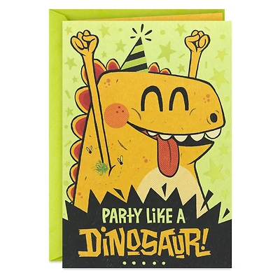 Party Like a Dinosaur Birthday Card for Kids With Stickers for only USD 3.99 | Hallmark