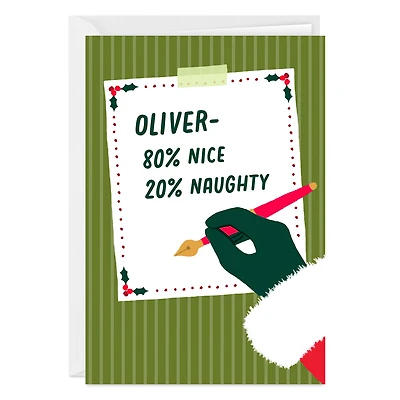 Naughty Nice List Custom Christmas Card for only USD 4.99 | Hallmark