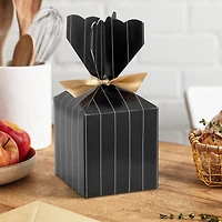 Gold Pinstripe on Black Vertical Treat Box With Ribbon Tie for only USD 3.99 | Hallmark