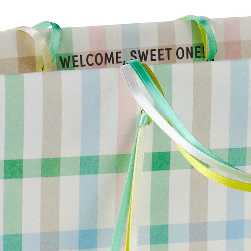 9.6" Pastel Plaid Medium New Baby Gift Bag for only USD 4.49 | Hallmark