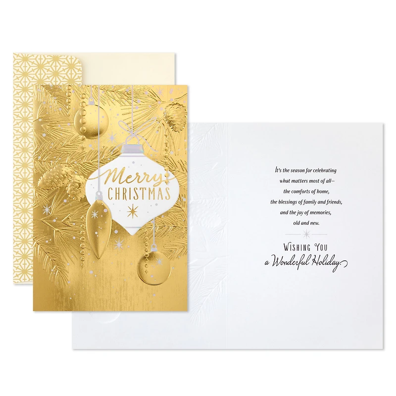Elegant Gold Foil Ornaments Boxed Christmas Cards, Pack of 16 for only USD 20.49 | Hallmark
