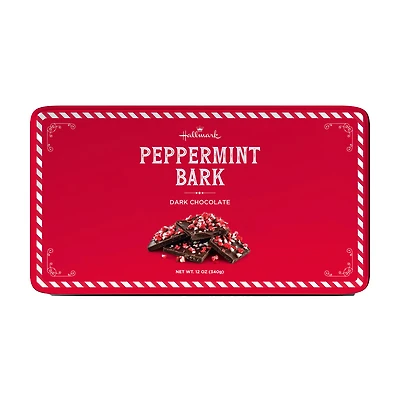 Dark Chocolate Peppermint Bark in Tin, 12 oz. for only USD 26.99 | Hallmark