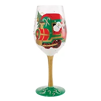 Lolita Chuggin' Along With Santa Handpainted Wine Glass, 15 oz. for only USD 32.99 | Hallmark