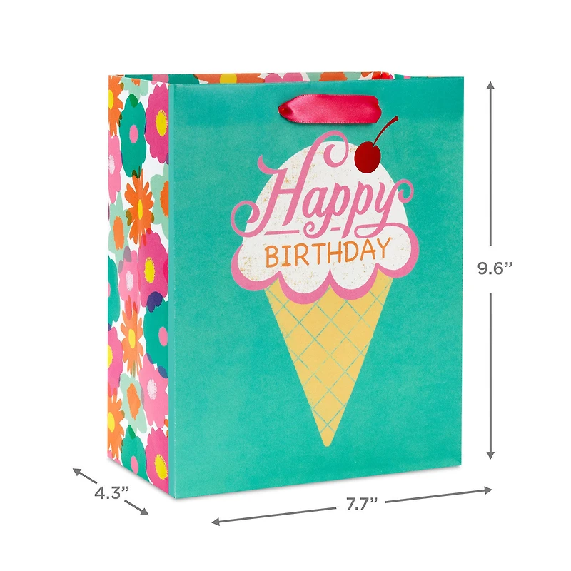9.6" Ice Cream Cone Medium Birthday Gift Bag for only USD 3.49 | Hallmark