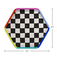 Black and White Checkered Hexagonal Dessert Plates, Pack of 8 for only USD 4.99 | Hallmark