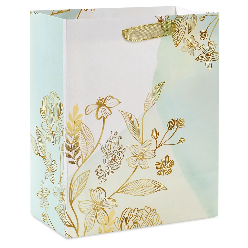 9.6" Gold Wildflowers Medium Gift Bag for only USD 3.49 | Hallmark
