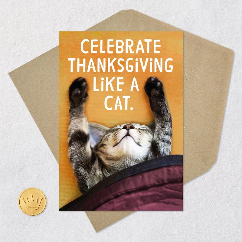 Celebrate Like a Cat Funny Thanksgiving Card for only USD 3.69 | Hallmark