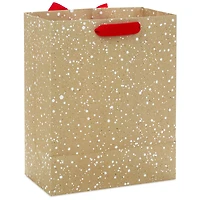 9.6" Snow-Speckled Kraft Paper Medium Holiday Gift Bag for only USD 3.99 | Hallmark