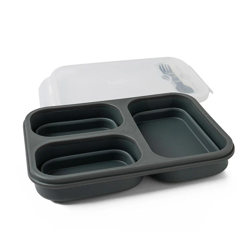 Krumbs Kitchen Gray Collapsible Silicone Meal Prep Container for only USD 18.99 | Hallmark