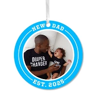 New Dad Round Metal Personalized Ornament, Custom Photo and Text for only USD 17.99 | Hallmark