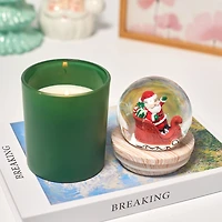 Green Mistletoe Scented Santa Sleigh Snow Globe Candle for only USD 19.99 | Hallmark