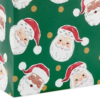 9.6" Santa Faces on Green Medium Christmas Gift Bag for only USD 3.49 | Hallmark