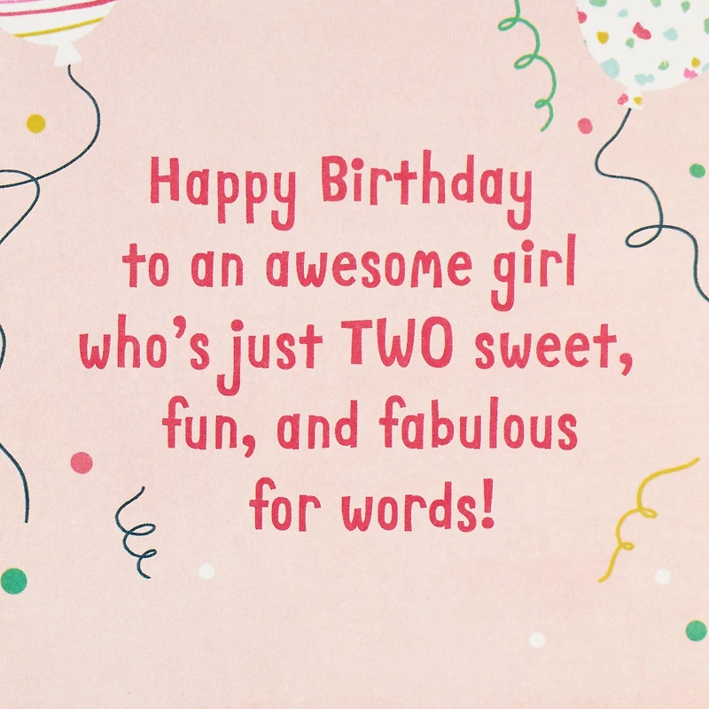 For a Fun and Fabulous Girl 2nd Birthday Card With Sticker for only USD 4.59 | Hallmark