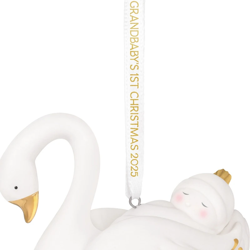 Grandbaby's First Christmas Swan 2025 Porcelain Ornament for only USD 30.99 | Hallmark