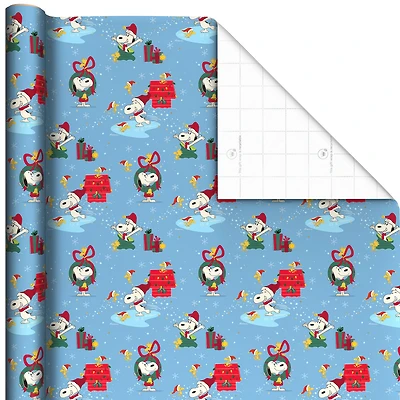 Peanuts® Snoopy and Woodstock on Blue Jumbo Christmas Wrapping Paper Roll, 70 sq. ft. for only USD 9.99 | Hallmark