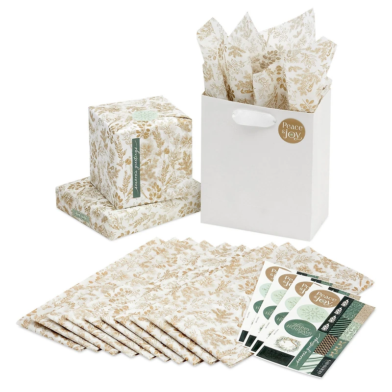 Gold Toile Holiday Tissue Paper With Stickers, 10 sheets for only USD 4.99 | Hallmark