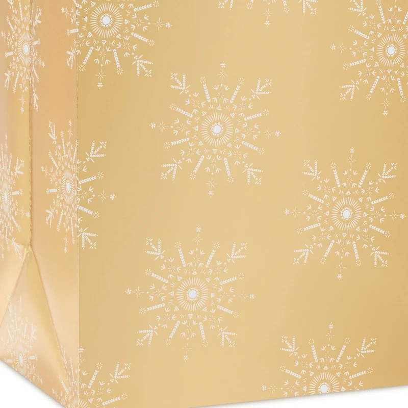 13" Snowflakes on Gold Metallic Large Holiday Gift Bag for only USD 4.99 | Hallmark