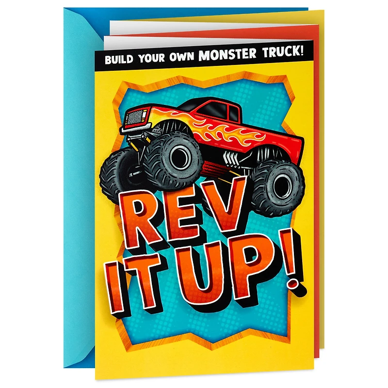 Monster Truck Birthday Card for Kids With Papercraft Activity for only USD 5.99 | Hallmark