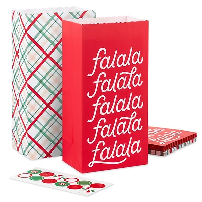 Plaid and Fa La La Christmas Goodie Bags With Stickers, Pack of 12 for only USD 6.99 | Hallmark