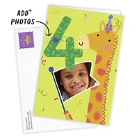 Festive Giraffe Custom 4th Birthday Card for only USD 4.99 | Hallmark