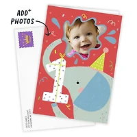Festive Elephant Custom First Birthday Card for only USD 4.99 | Hallmark