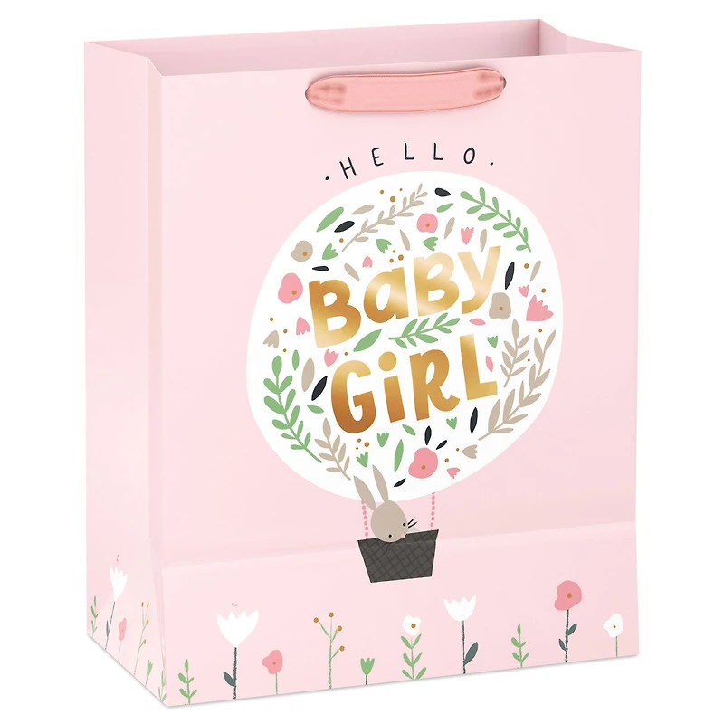 13" Bunny in Hot Air Balloon Baby Girl Large Gift Bag for only USD 4.99 | Hallmark